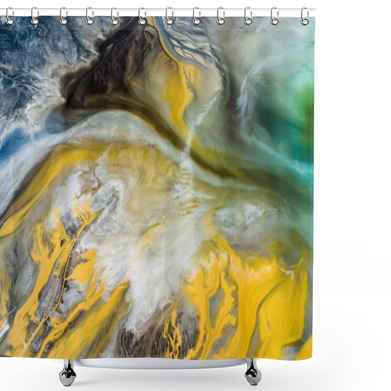 Personality  Aerial View Of Surrealistic Industrial Place. Human Impact On Th Shower Curtains