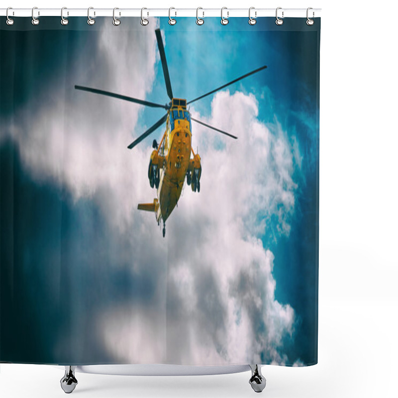 Personality  Search And Rescue Helicopter Shower Curtains