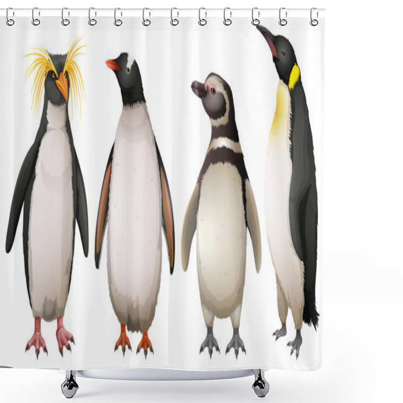 Personality  Penguins Shower Curtains