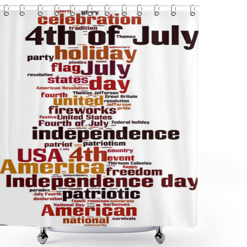 Personality  4th Of July Word Cloud Shower Curtains