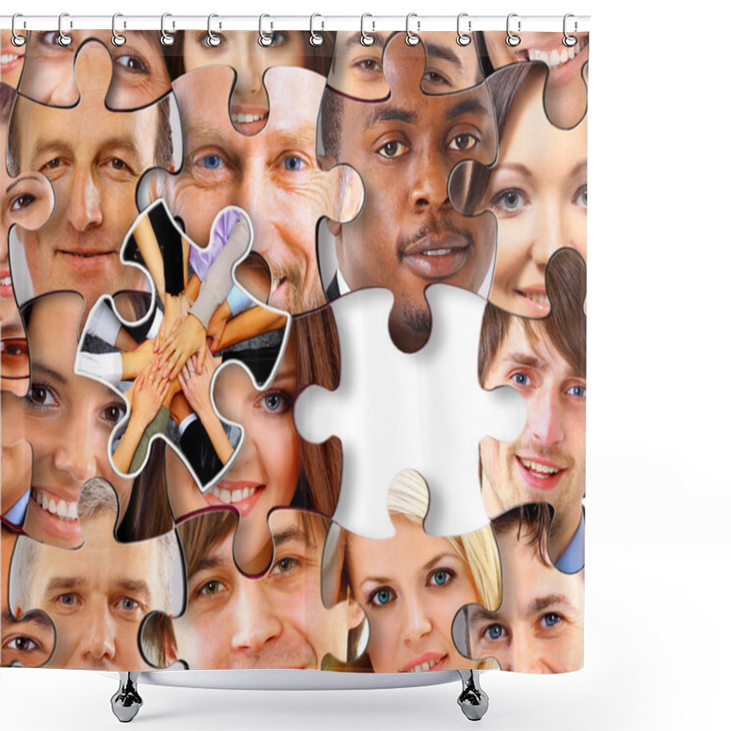 Personality  Abstract Puzzle Background With One Piece Missing Shower Curtains