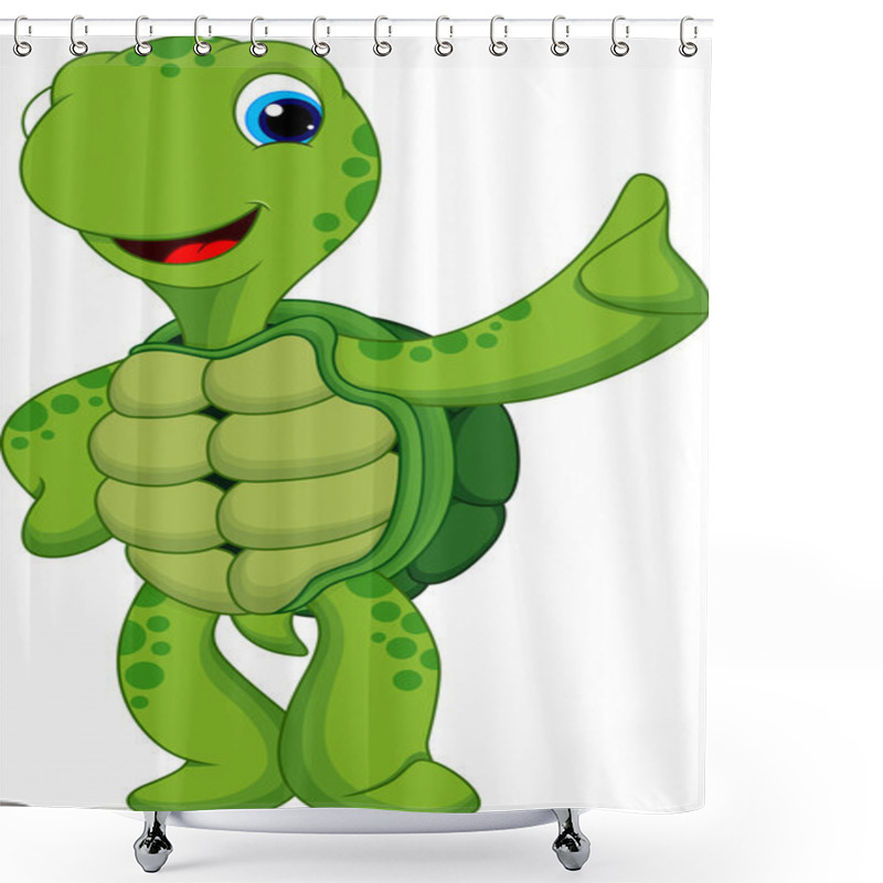 Personality  Cute Turtle Cartoon Shower Curtains