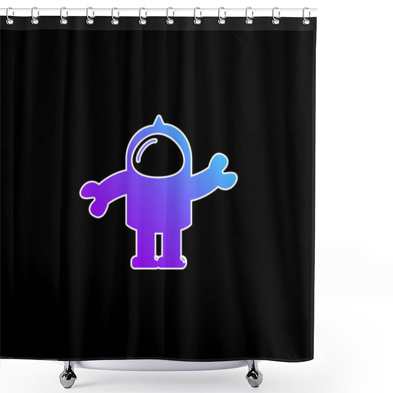 Personality  Astronaut Suit Blue Gradient Vector Icon Shower Curtains