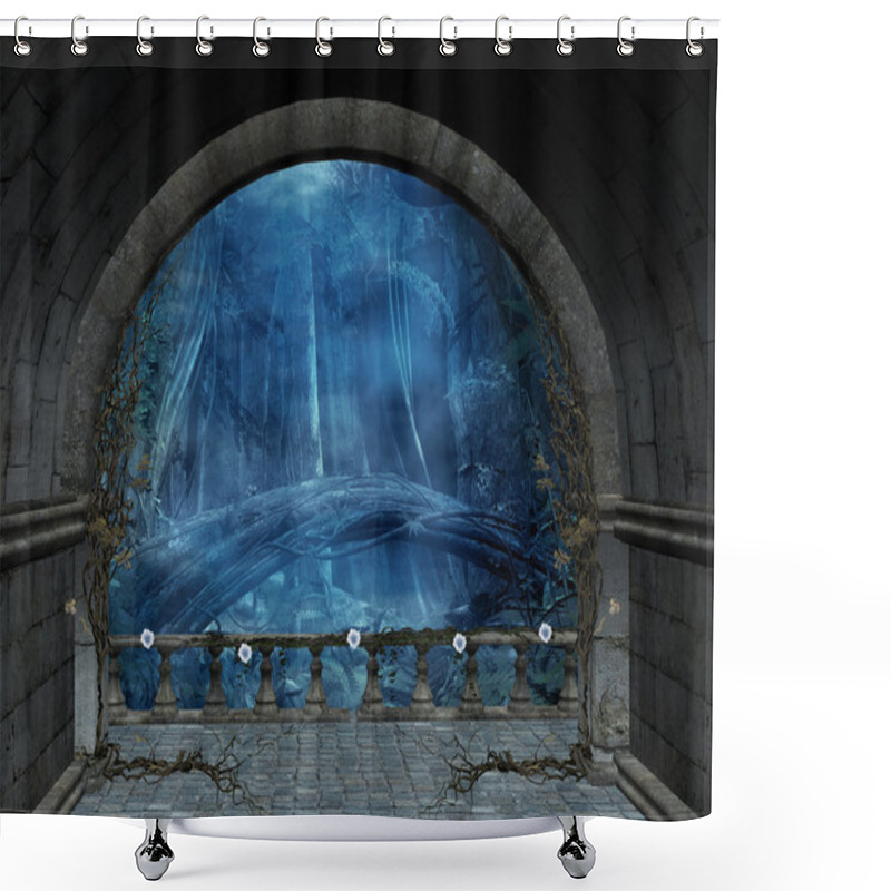 Personality  Terrace Background Shower Curtains