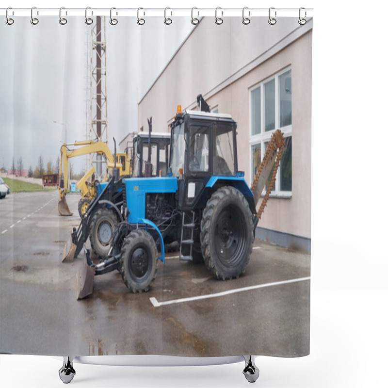 Personality  Construction Equipment Parked Shower Curtains