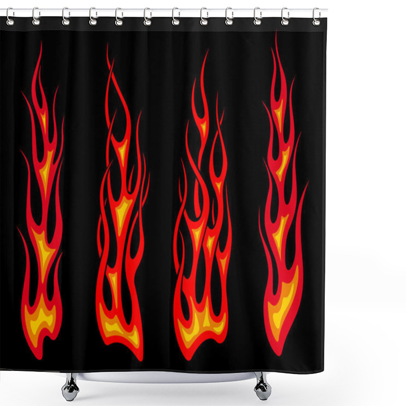 Personality  Long Tribal Flames Shower Curtains