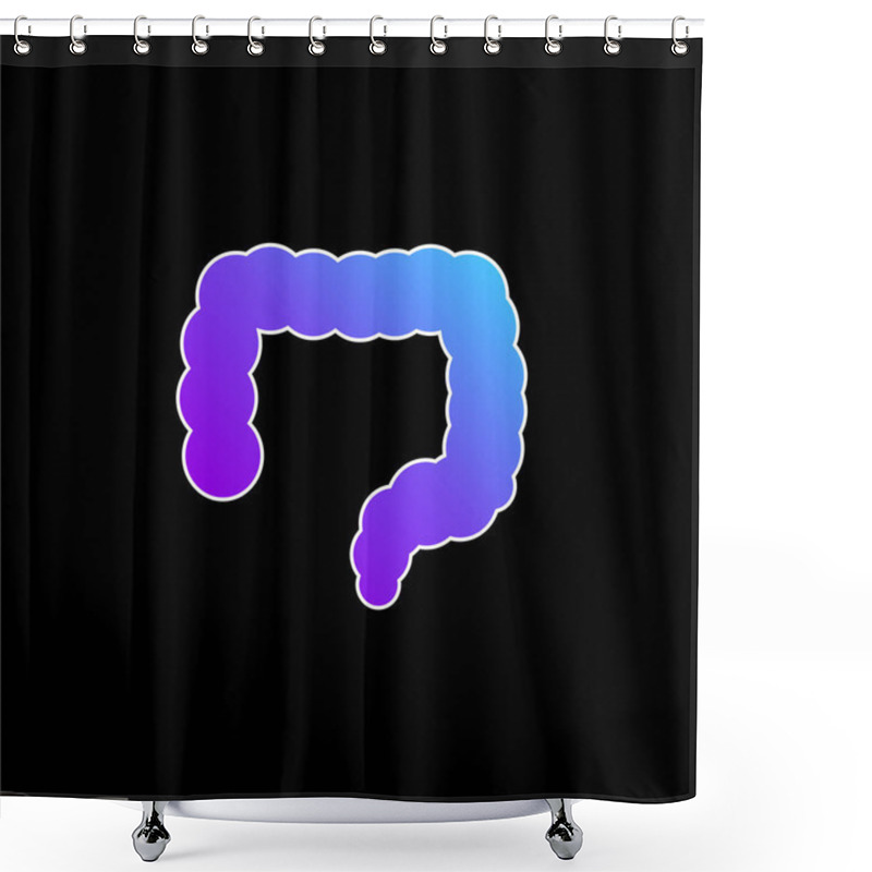 Personality  Big Intestines Blue Gradient Vector Icon Shower Curtains