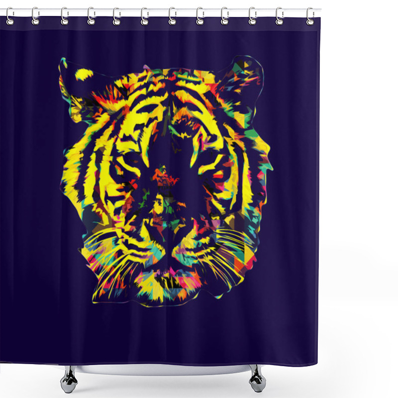 Personality  Tiger Art Illustration Old Drawing Shower Curtains