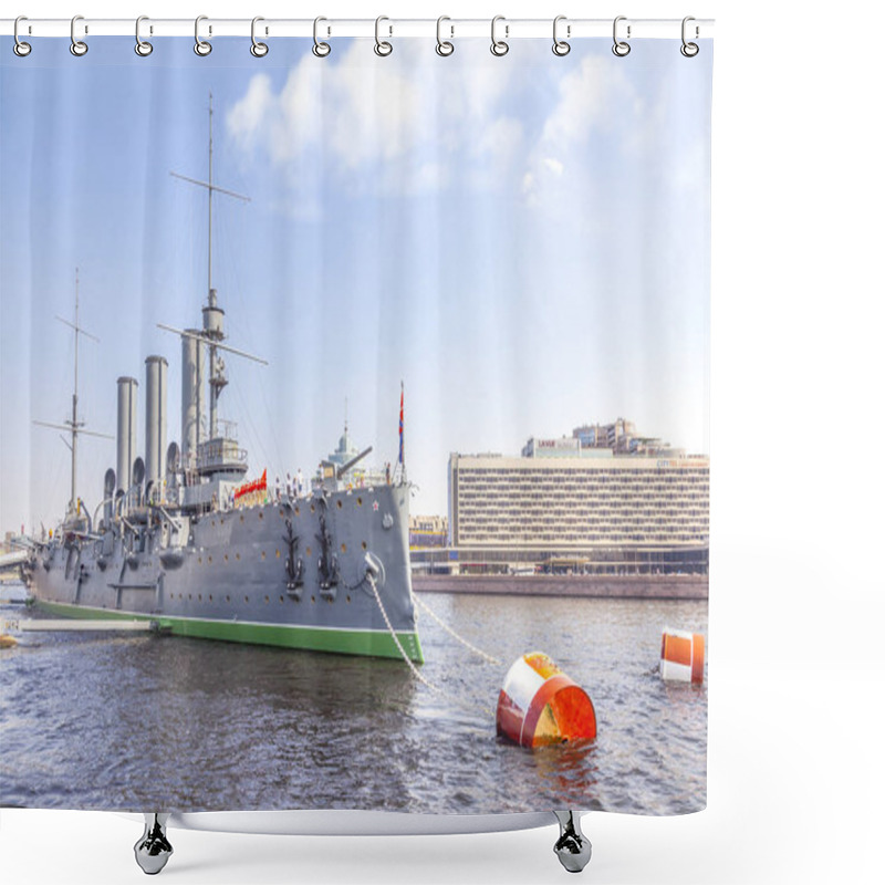 Personality  Saint Petersburg. Cruiser Aurora Shower Curtains