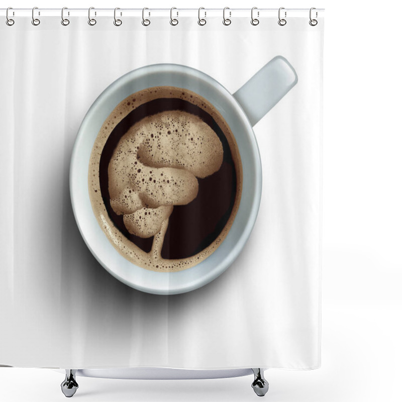 Personality  Coffee Brain Health Benefits Keeping A Healthy Mind Awake And Boosting Memory And Supports Cognitive Function With Improved Alertness And Concentration With Caffeine Shower Curtains