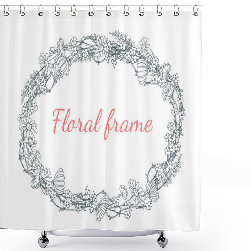 Personality  Vector Oval Floral Frame On A White Background With The Words 