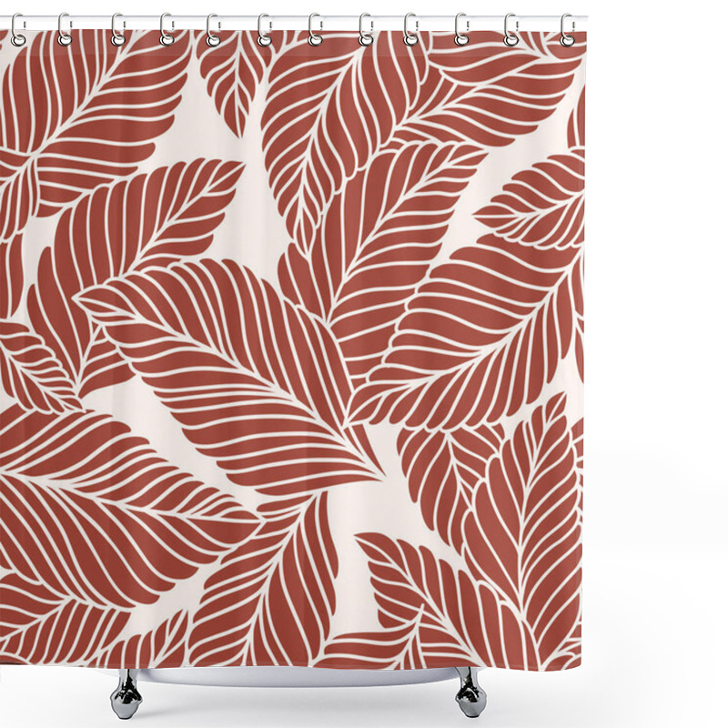 Personality  Elegant Seamless Pattern With Delicate Leaves. Vector Hand Drawn Floral Background For Fabric , Wallpaper, Print, Cover, Banner And Invitation. Shower Curtains