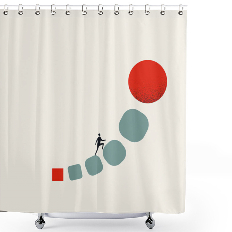 Personality  Business Transformation And Change Vector Concept. Symbol Of Creative Process, Strategy, Plan. Minimal Illustration. Shower Curtains