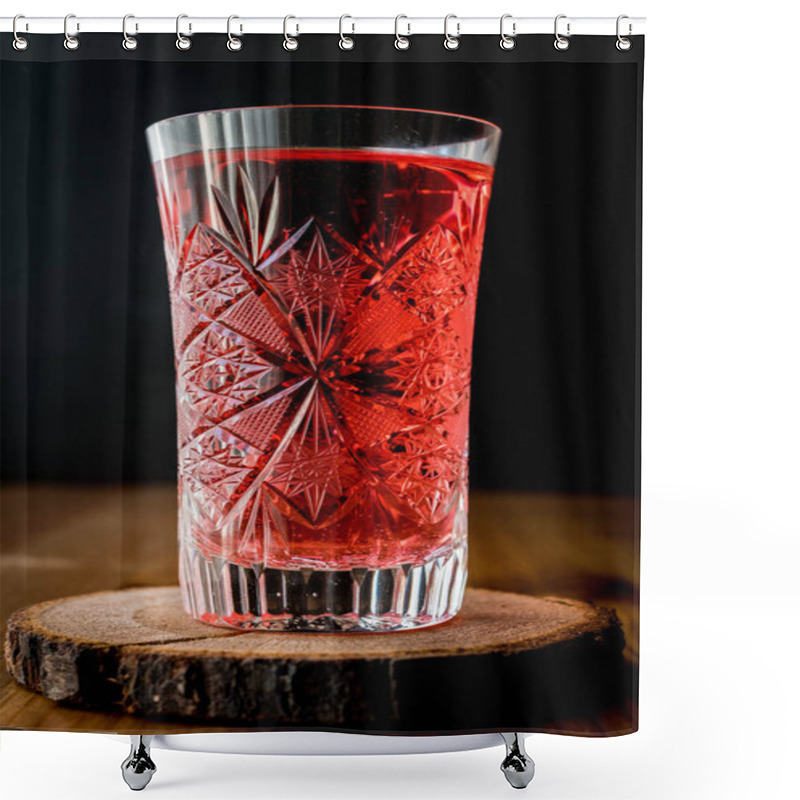 Personality  Turkish Ottoman Drink Rose Sherbet Or Cranberry Serbet In Crystal Glass Shower Curtains