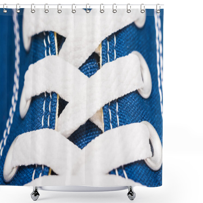 Personality  Blue Sneakers Shoe Laces Shower Curtains