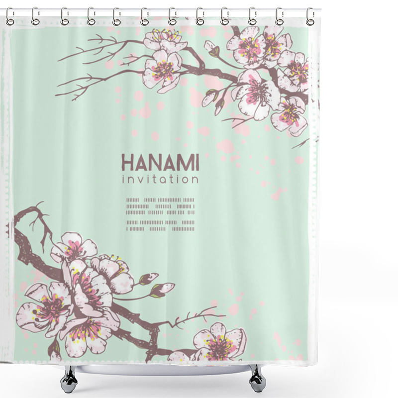 Personality  Elegante Sakura Cards Set Shower Curtains