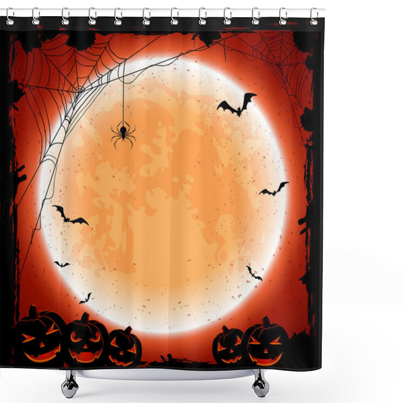 Personality  Halloween Background With Moon Shower Curtains