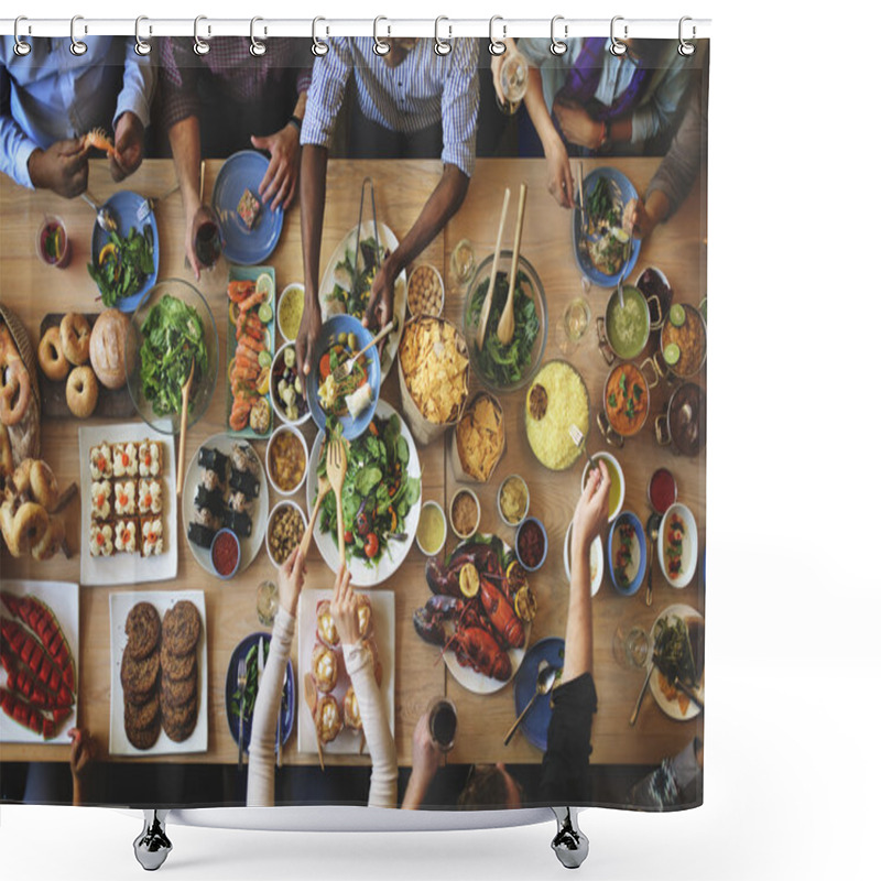 Personality  People Enjoying Food  Shower Curtains