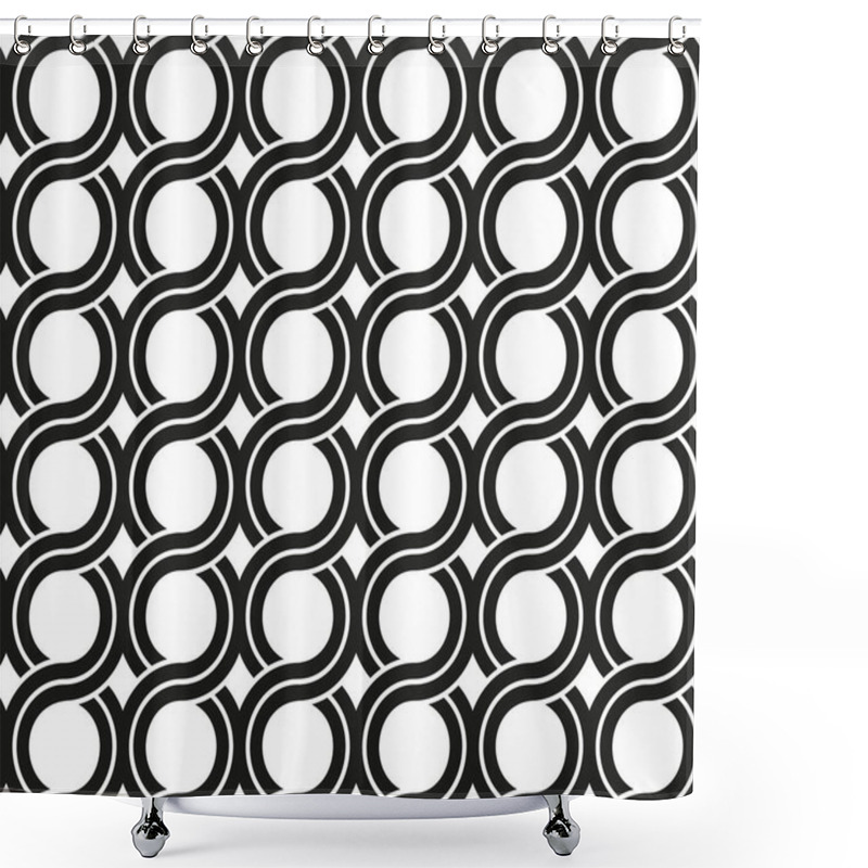 Personality  Greek Waves Seamless Vector Pattern Or Braided Chain Ornament. Shower Curtains