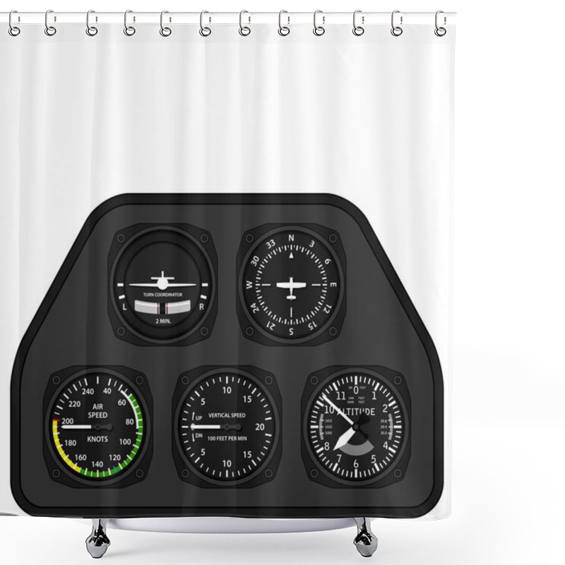 Personality  Aviation Airplane Glider Dashboard Shower Curtains