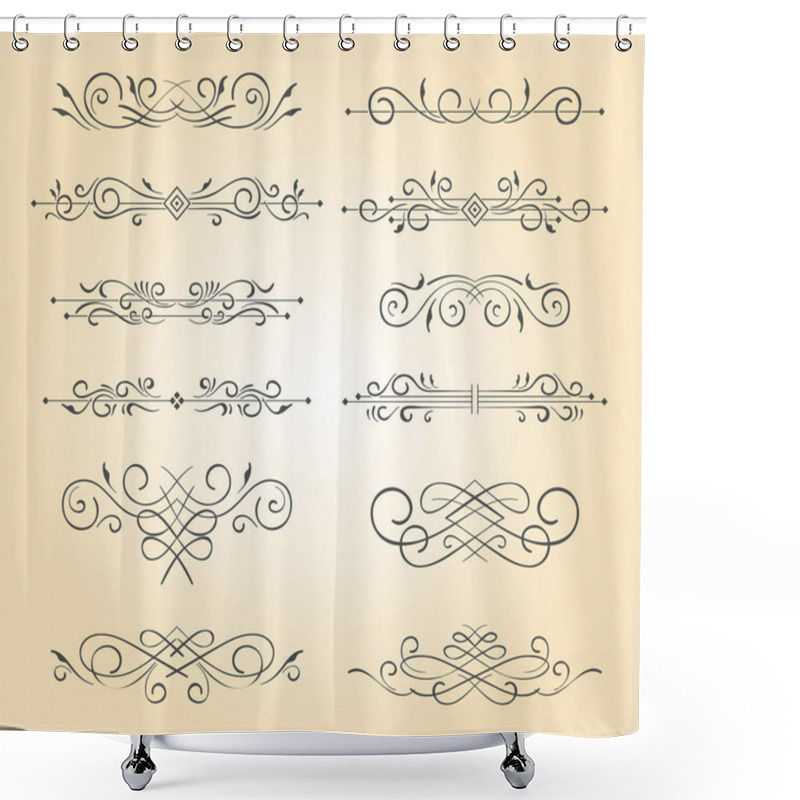 Personality  Ornamental Text Divider Shower Curtains