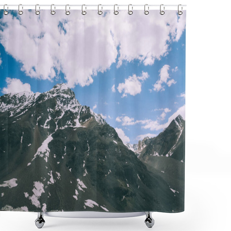 Personality  Beautiful Mountain Landscape With Majestic Snow Capped Peaks In Indian Himalayas, Ladakh Region Shower Curtains