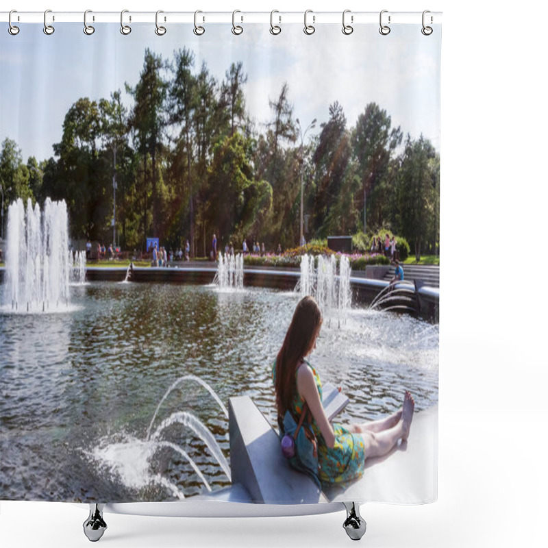 Personality  Moscow, Russian Federation - August 2, 2017:  Sokolniki Park Wom Shower Curtains