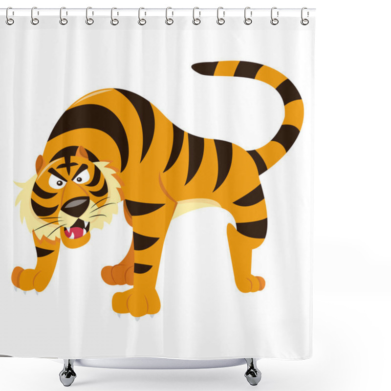 Personality  Cartoon Tiger Shower Curtains