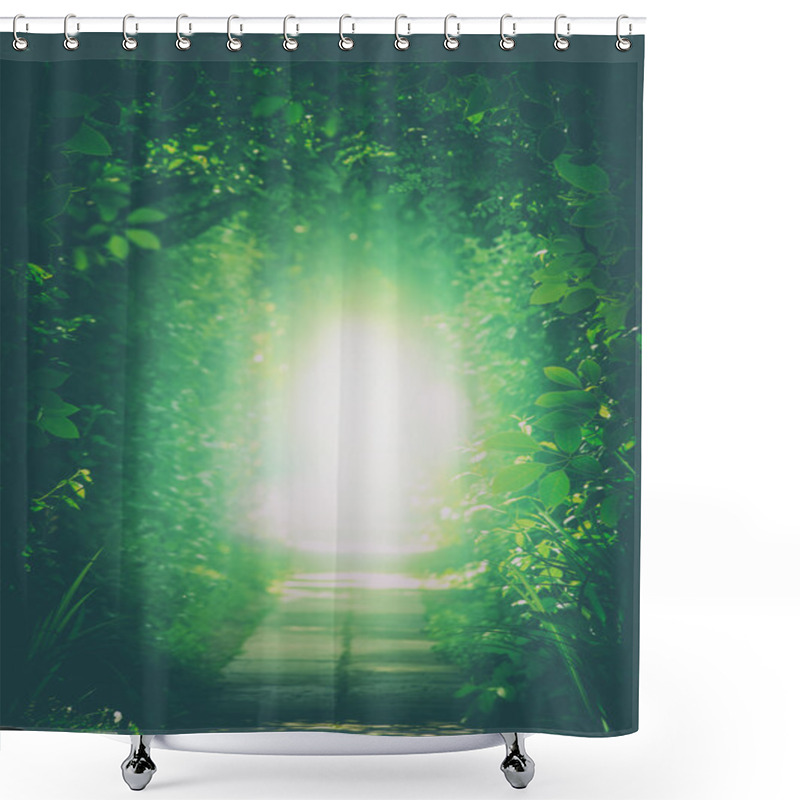 Personality  Tunnel In Forest With Light Shower Curtains