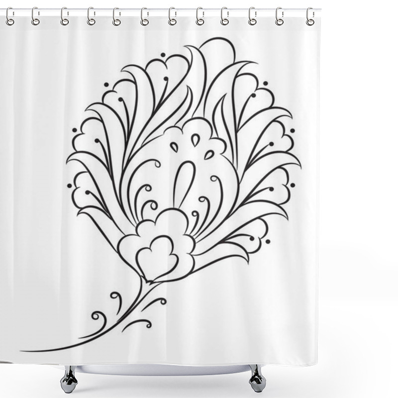 Personality  Iznik Style Floral Drawing Shower Curtains