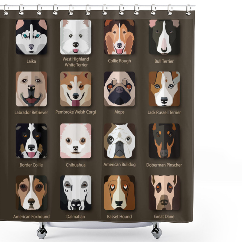 Personality  Set Of Popular Breeds Shower Curtains