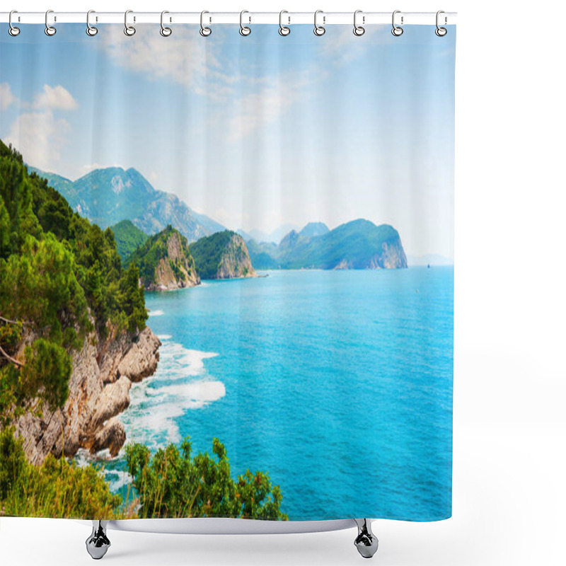 Personality  Beautiful Sea Coast Near Petrovac, Montenegro Shower Curtains