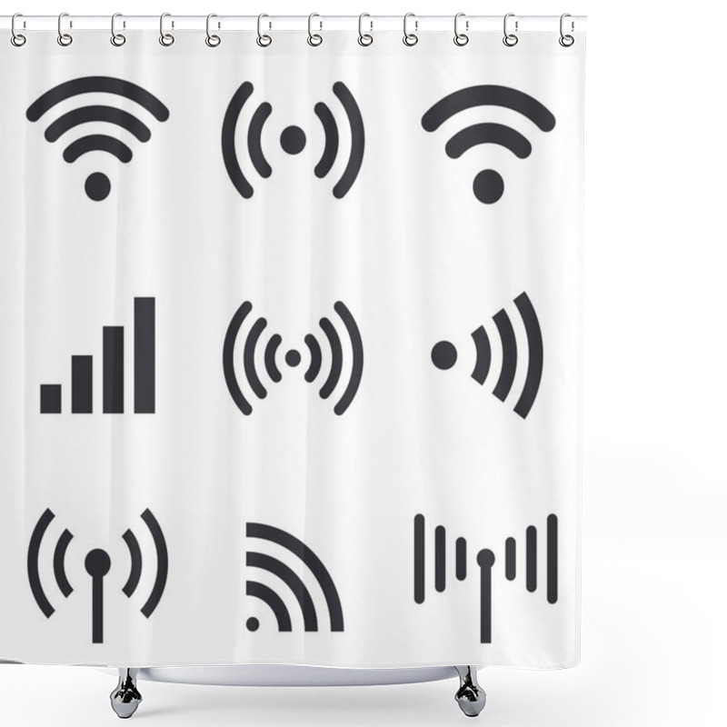 Personality  Radio Waves Shower Curtains