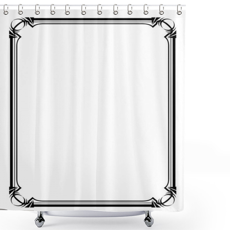 Personality  Art Deco Black Ornamental Decorative Frame Shower Curtains