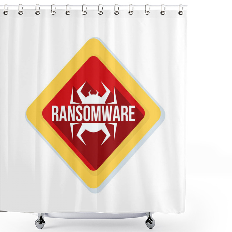 Personality  Ransomware Hazard Sign Shower Curtains