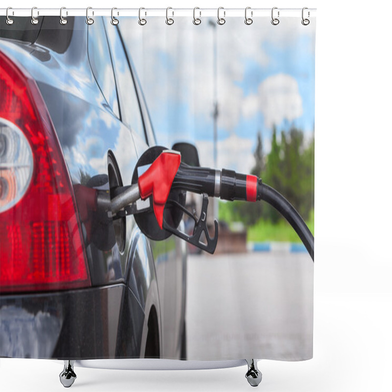 Personality  Refueling Vehicle Shower Curtains