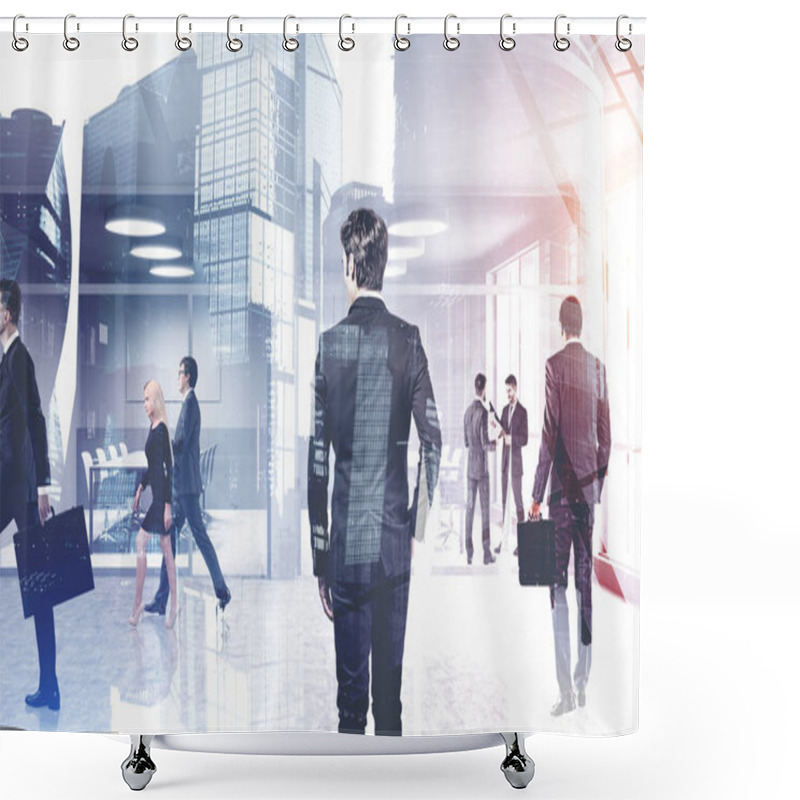 Personality  Business Team In Office With Meeting Room Shower Curtains