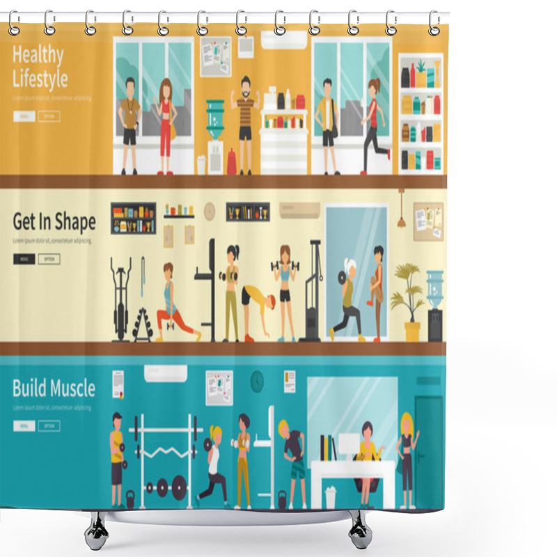 Personality  Healthy Lifestyle Concept Web Shower Curtains