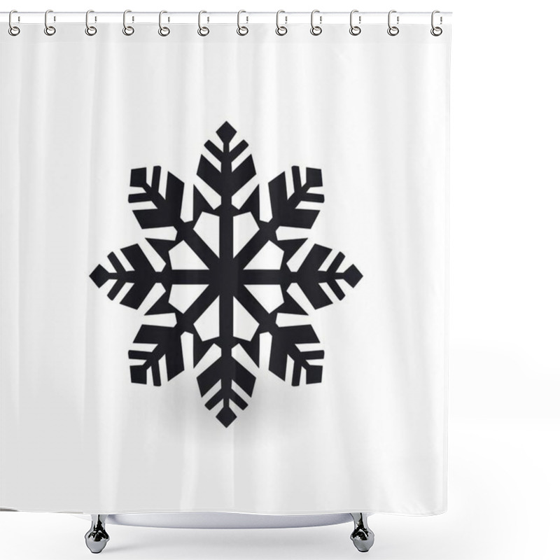 Personality  Stylized Black Snowflake Design, Perfect For Winter-themed Projects And Decorations. Shower Curtains