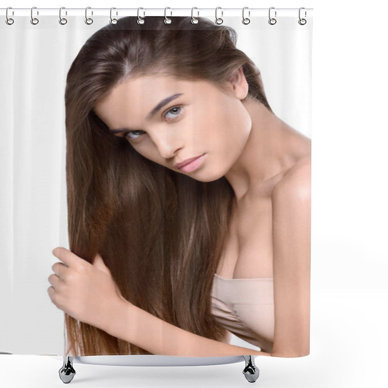 Personality   Young Charming Woman  Shower Curtains