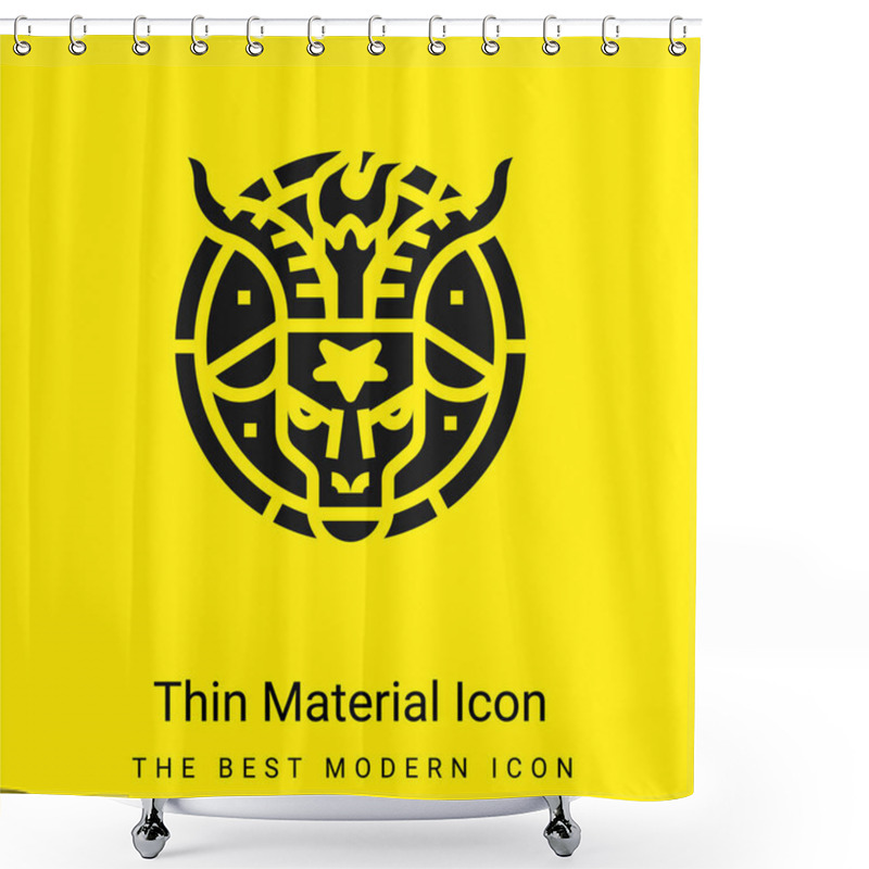 Personality  Baphomet Minimal Bright Yellow Material Icon Shower Curtains