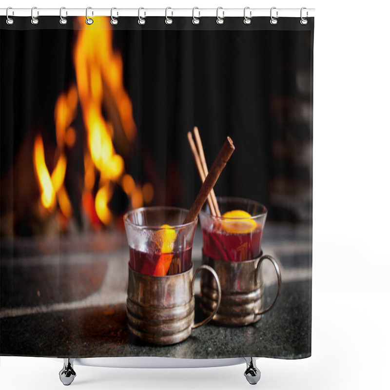 Personality  Wine With Cinnamon Sticks Shower Curtains