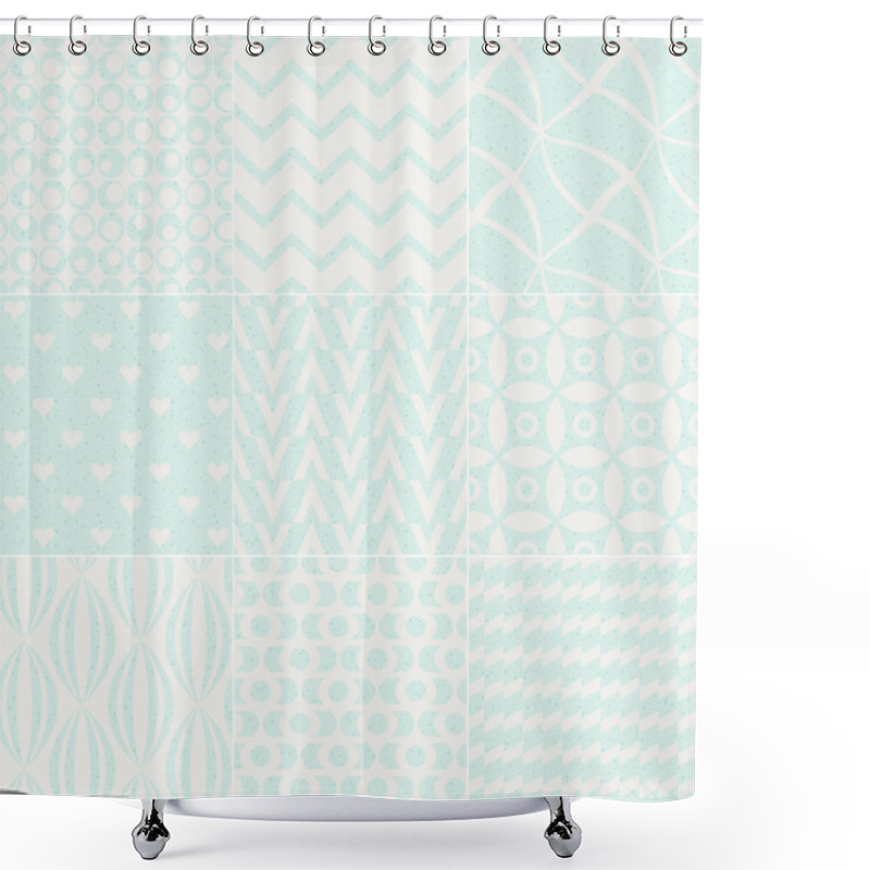 Personality  Seamless Textured Geometric Pattern Shower Curtains