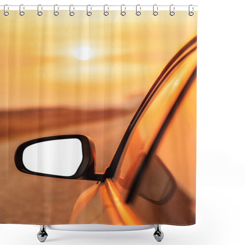 Personality  Side View Mirror Of Car Mock Up Shower Curtains