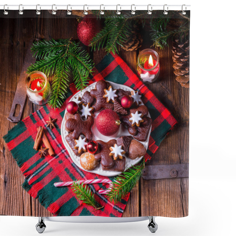 Personality  Homemade Christmas Gingerbreads  Shower Curtains