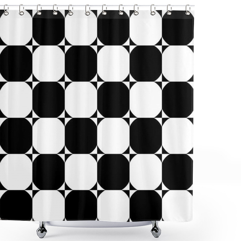 Personality  Circles And Squares Abstract Pattern Shower Curtains