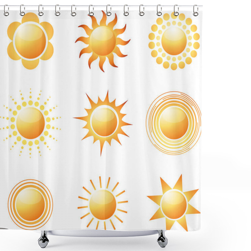 Personality  Abstract Sun Icon Collection. Shower Curtains