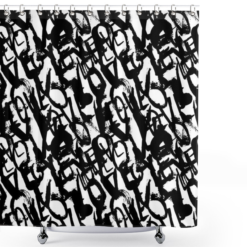 Personality  Pattern With Hand Painted Words Love Shower Curtains