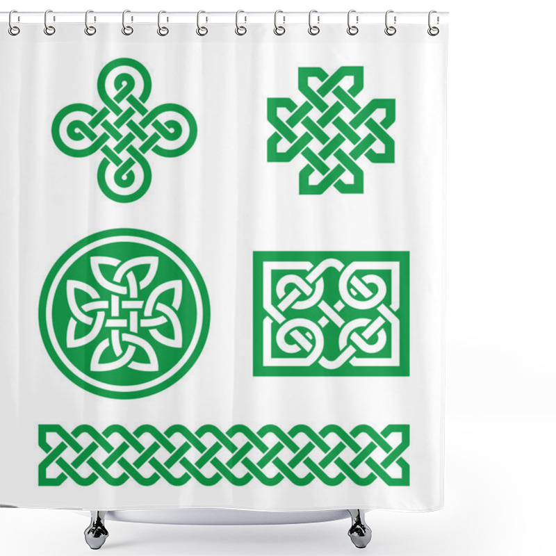 Personality  Celtic Knots, Braid Patterns - St Patrick's Day Shower Curtains