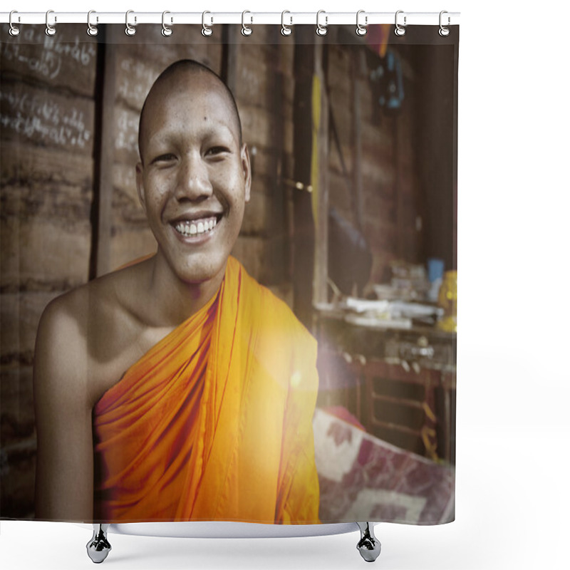 Personality  Smiling Cambodian Monk Shower Curtains